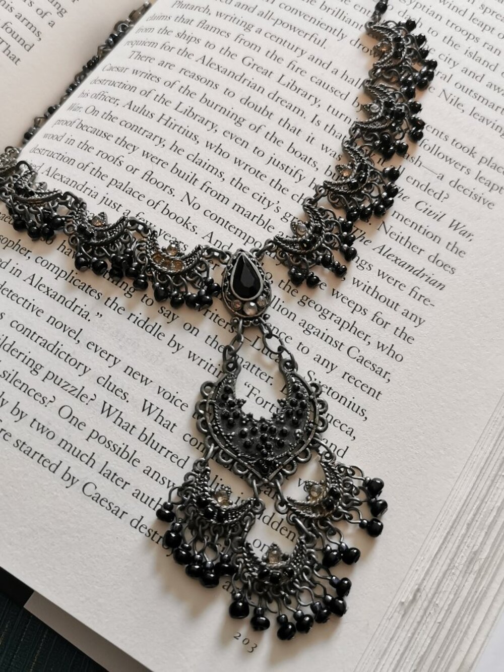 Black Beaded Gothic Necklace Victorian Style Claire's Icing
